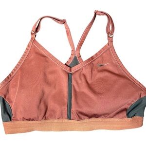 Nike Dri-FIT Sports Bra Brown Racerback Athletic Medium Support